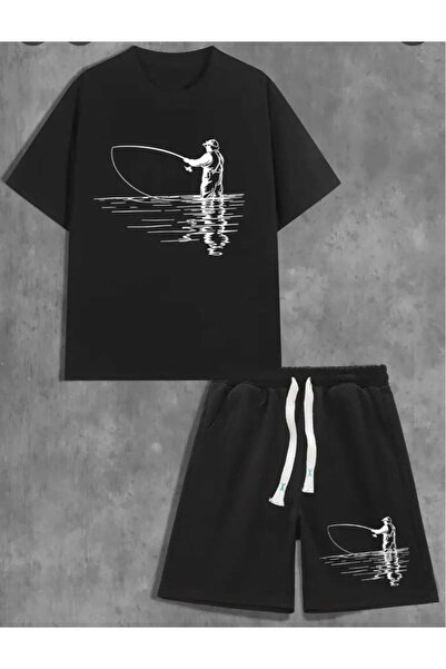 ORVIO Group Men's Fisherman Themed Shorts Set