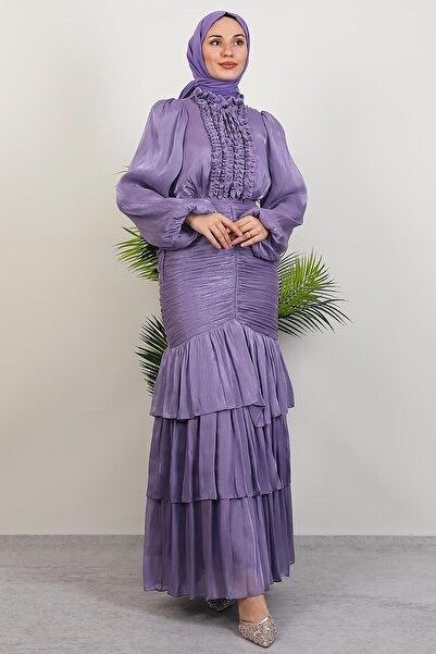GİYZAMİLA Βραδινό φόρεμα Şaheste Yoryo λιλά