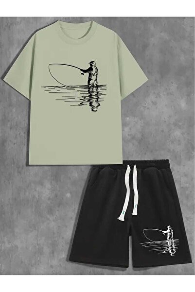 ORVIO Group Men's Fisherman Themed Shorts Set