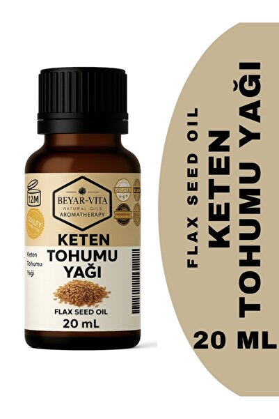 BEYARVİTA Keten Tohumu Yağı – 20 ml – – içten Damlalıklı Cam Ambalaj - flax s...