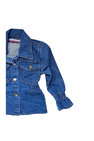 Miniworld Jacheta din denim fete cambrata in talie, varsta 3 ani, 98 cm, Albastru