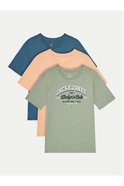 Jack & Jones Jack Jones Junior Αγόρι Σετ 3 μπλουζάκια 12278395 Μπλε, Πορτοκαλ...