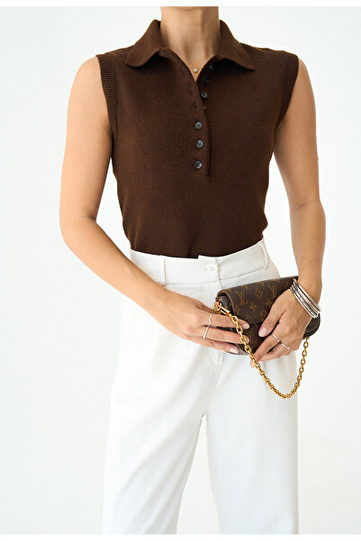 studio fashion 1988 Women's Buttoned Premium Sleeveless Sweater
