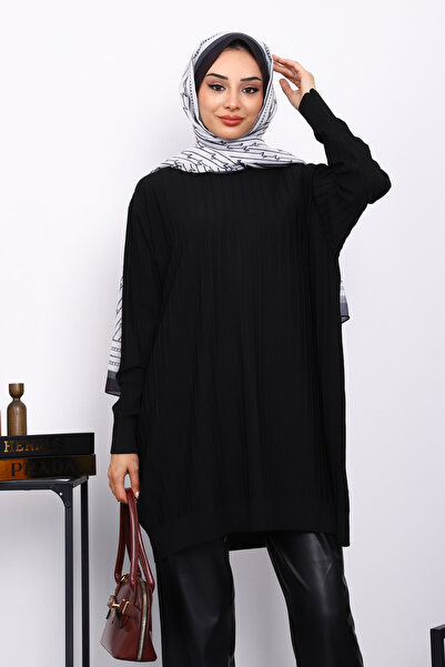 İmajButik Μαύρος τουνίκ με ραβδώσεις Mercerized