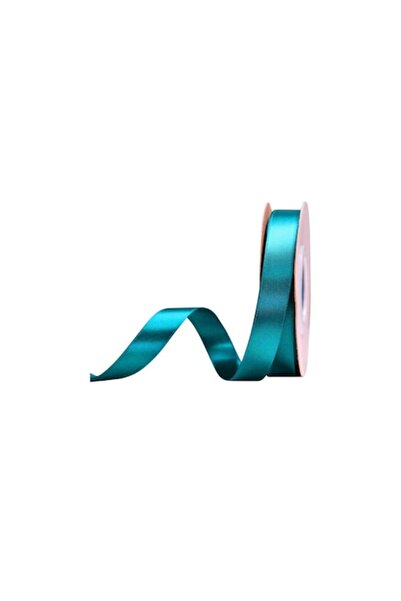 OEM Panglică de satin, lățime 1 cm, rolă 22,9 m - turcoaz