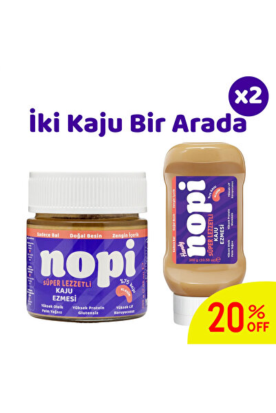 Nopi Foods Nopi İkili Set - Klasik Kaju 200g & Handy Kaju Ezmesi 300g