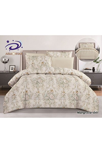 Asia طقم لحاف نفرين مشجر 6 قطع بجودة عالية – متعدد الالوان