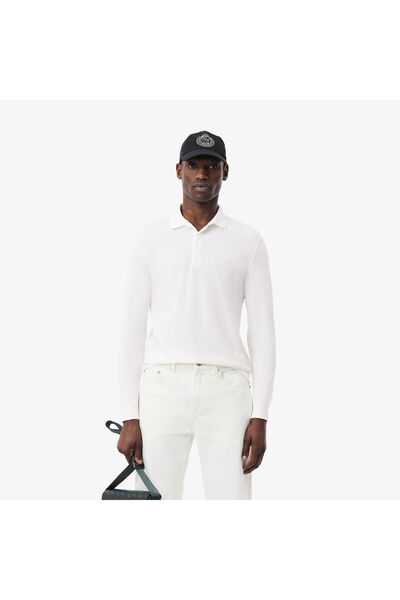 Lacoste Paris Erkek Regular Fit Uzun Kollu Beyaz Polo