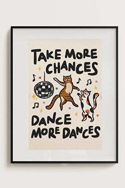 Taranist Poster - Şans Kedisi - Dans Kedisi Kendi Şansını Yarat Ramen Cat