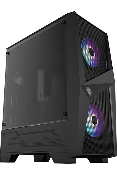 MSI MAG Forge 100R USB 3.2 Mid Tower PC Gaming Case with RGB Fan and 4mm Tempered Glass - Black