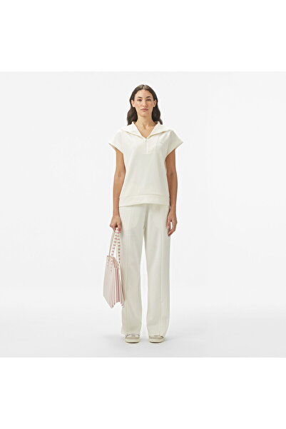 Lacoste Kadın Loose Fit Beyaz Eşofman Altı