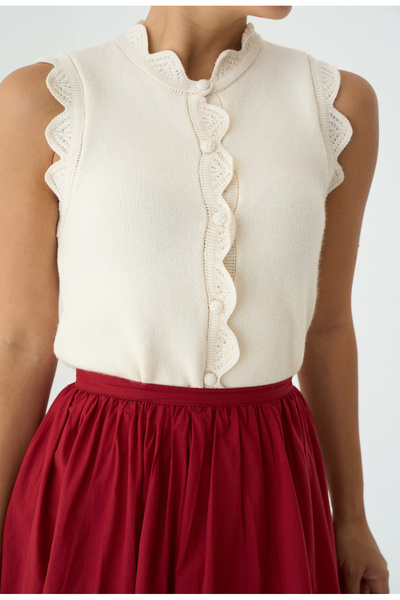 studio fashion 1988 Women's Design Lace Mesh Premium Knitwear Vest