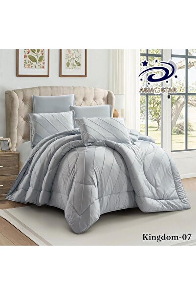 Asia لحاف ساده منقش فخم 6قطع