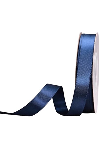 OEM Panglică de satin, lățime 1 cm, 1 rolă 22,9 m albastru marin