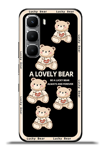 cupcase iNfinix Hot 60 Uyumlu Kılıf Esnek Silikon Kamera Koruma 4k Desenli - Lucky Bear