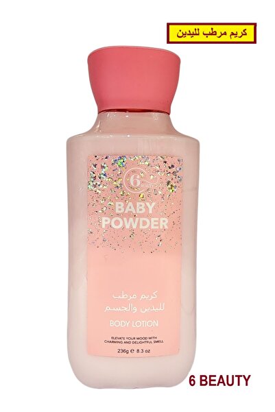 6 Beauty كريم مرطب لليدين والجسم برائحة بودرة الأطفال لوشن جسم يتميز بترطيبة العالي وريحتة العطرة 236 مل
