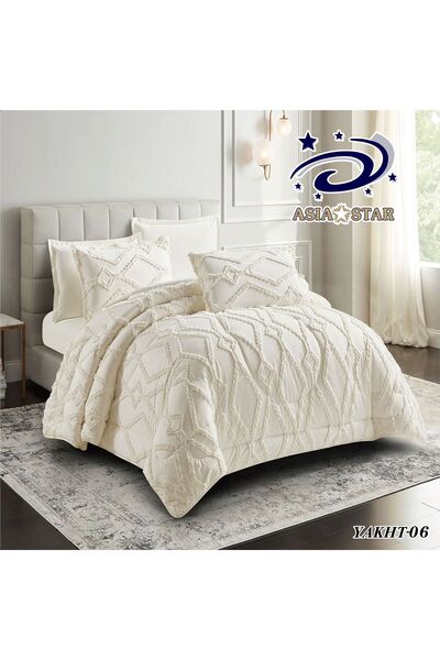 Asia لحاف شبيه تطريز عرائسي فاخر 6 قطع