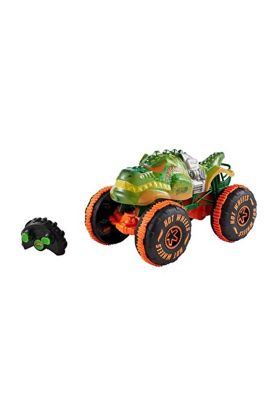 HOT WHEELS Monster Trucks Remote-Control Toy Vehicle, 1:15 Scale Rageasaur RC With Grip Action Tires
