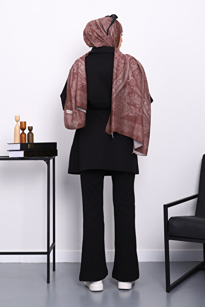 İmajButik Μαύρο Σετ Παντελόνι Modal με Κορδόνι στη μέση