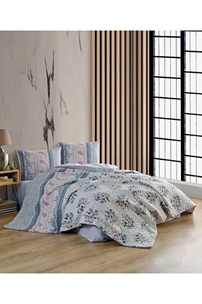 KÜBRAHOME'S يمكن إدخال لحاف داخل غطاء السرير، طقم للفصول الأربعة، لون رمادي فاتح