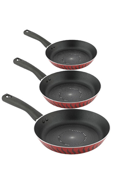 Ninety Nine طقم 3مقلاة 9TNINE غير لاصقة مقاس 20 سم/24 سم/28 سم