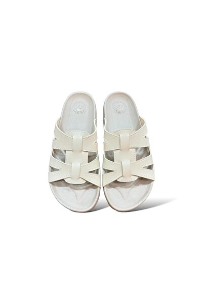 MULEX Anatomical Sole Comfortable Trendy Women's Slippers Beige