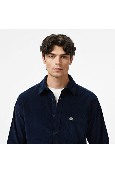 Lacoste Men's Regular Fit Navy Blue Shirt