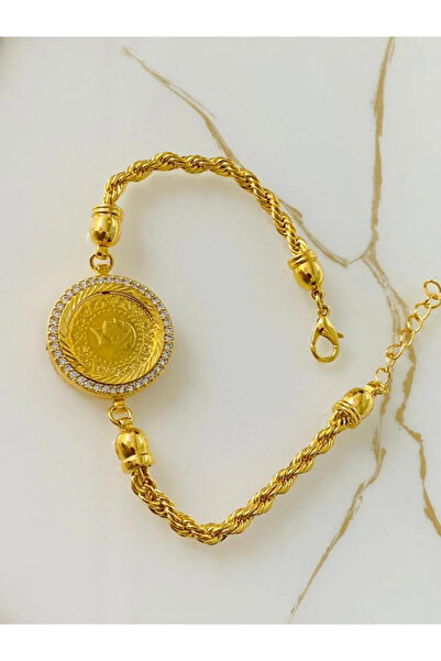 bies butik Çeyrek Görünümlü Burgu Zincir Çelik Bileklik