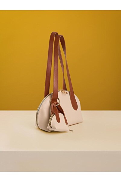 Rivina Women's Hand and Shoulder Bag with Mini Bag Charm Detail and Long Handle