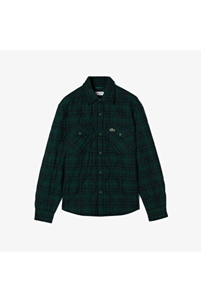 Lacoste Men's Relaxed Fit Checkered Green Shirt