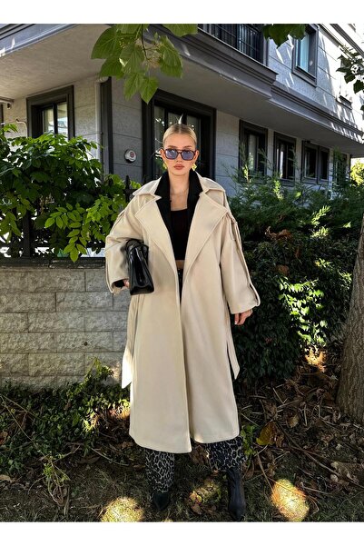 FİOXCO Κασετίνα Zeze με λεπτομέρεια επένδυσης, με τσέπες και ζώνη, επένδυση υ...