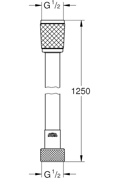 Grohe Relexaflex Non-Metallic Shower Hose, 49 Inch, 28150001, Chrome