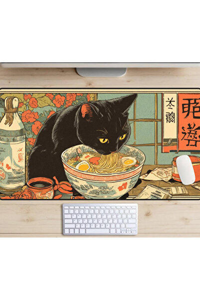 KONUKHOUSE Kedi Desenli Mause pad, Kedi pad 40x80 cm