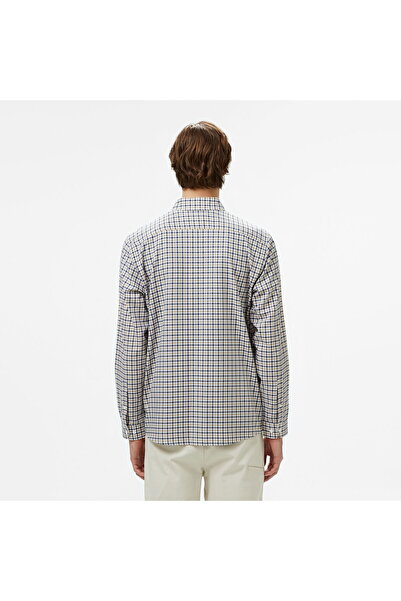 Lacoste Men's Regular Fit Checkered Brown Shirt
