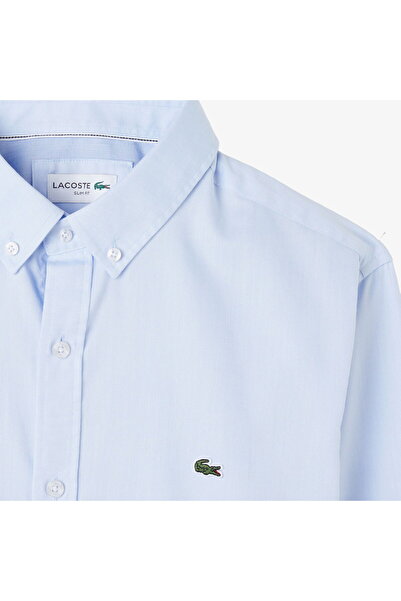 Lacoste Men's Slim Fit Button Collar Light Blue Shirt