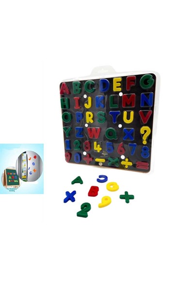 Paras Ticaret Set 42 Parça Mıknatıslı Plastik Harf Rakam İşaret Seti (26 Harf...