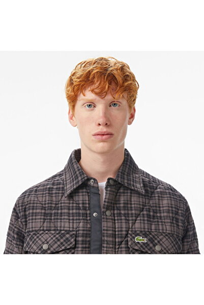 Lacoste Men's Relaxed Fit Checkered Black Shirt