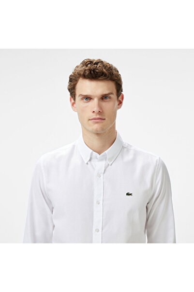 Lacoste Men's Slim Fit Buttoned Collar White Shirt