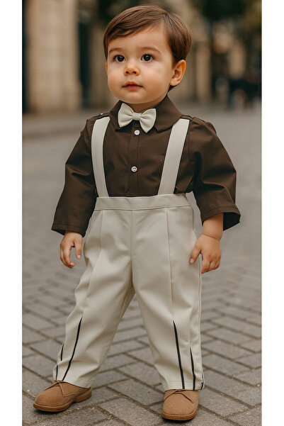 Heymino Harmony Salopet Takım | Bebek/Çocuk Uzun Kollu Gömlek ve Askılı Panto...