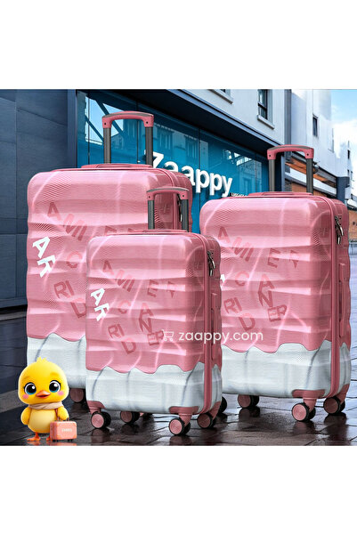 ZAAPPY Hard Shell PC Colorful Printed 3 PCS Set (20/24/28 inch) Lightweight, Combination Lock