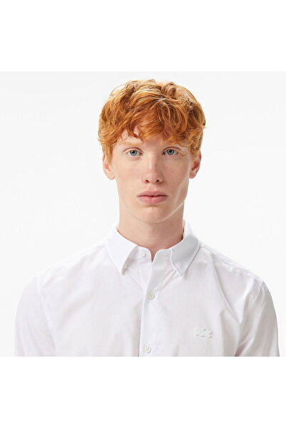 Lacoste Men's Slim Fit Buttoned Collar White Shirt