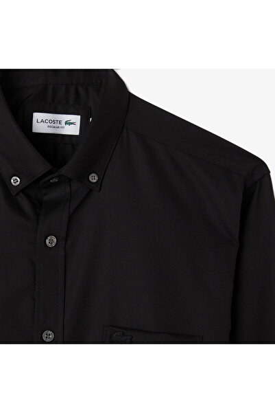 Lacoste Men's Regular Fit Button Collar Black Shirt