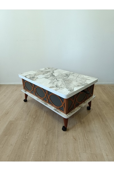 EVKO MOBİLYA Tekerlekli Akıllı Sehpa, Sihirli Sehpa, Orta Sehpa, Kademeli Seh...