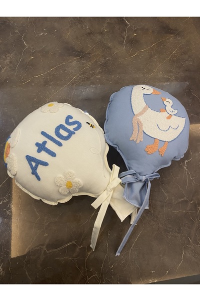 Glow Bebek takı yastığı seti, Balon Yastık,isme özel,punch nakışlı hediyelik ...