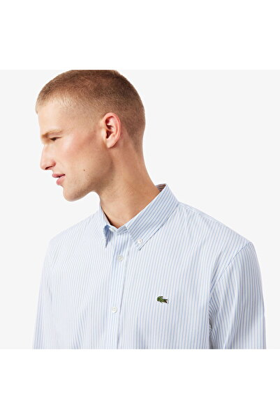 Lacoste Men's Regular Fit Striped White Shirt