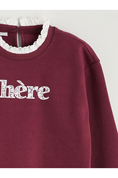 LC Waikiki Plum Crew Neck Girls' Sweatshirt