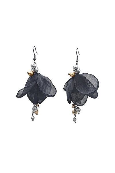 Corizmi Long veil earrings with silver and gold pearls, stainless steel, handmade, Fairy