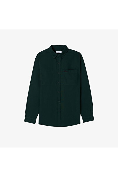 Lacoste Men's Regular Fit Button down Collar Green Shirt