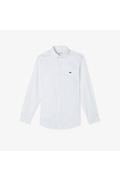 Lacoste Men's Slim Fit Buttoned Collar White Shirt