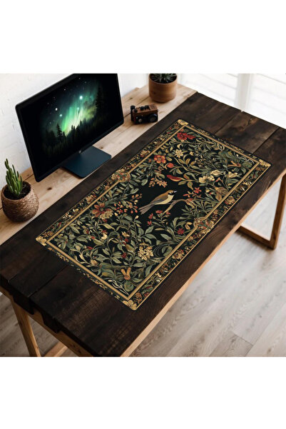 KONUKHOUSE Kuş Desenli Dekoratif Mausepad 40x80 cm